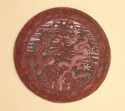 图片[3]-Large round box with carved dragon and phoenix patterns-China Archive